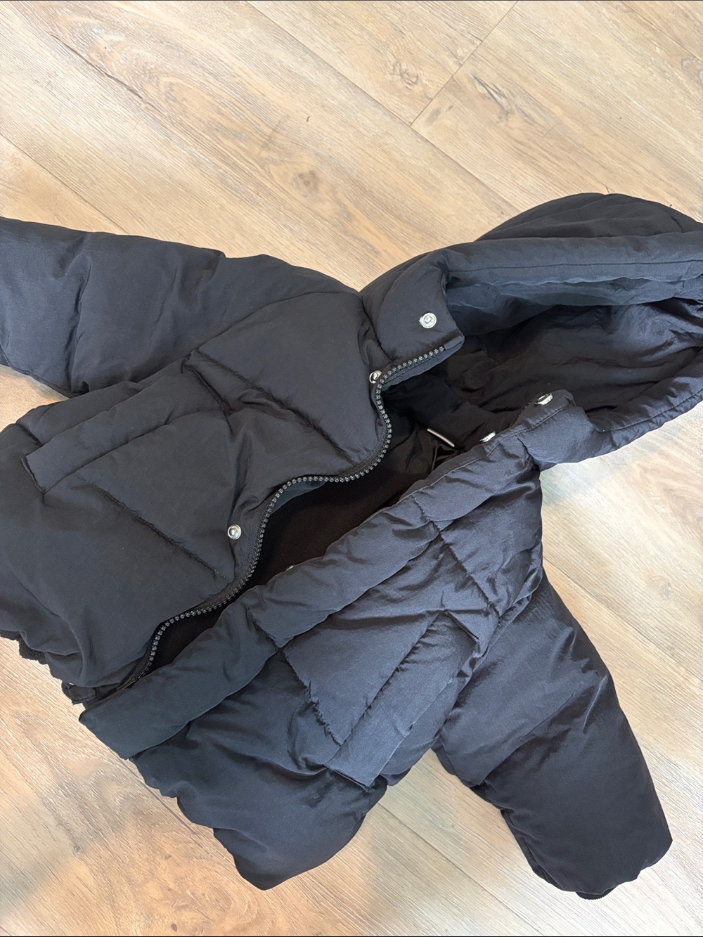 Zara Black Hooded Kids Puffer Coat